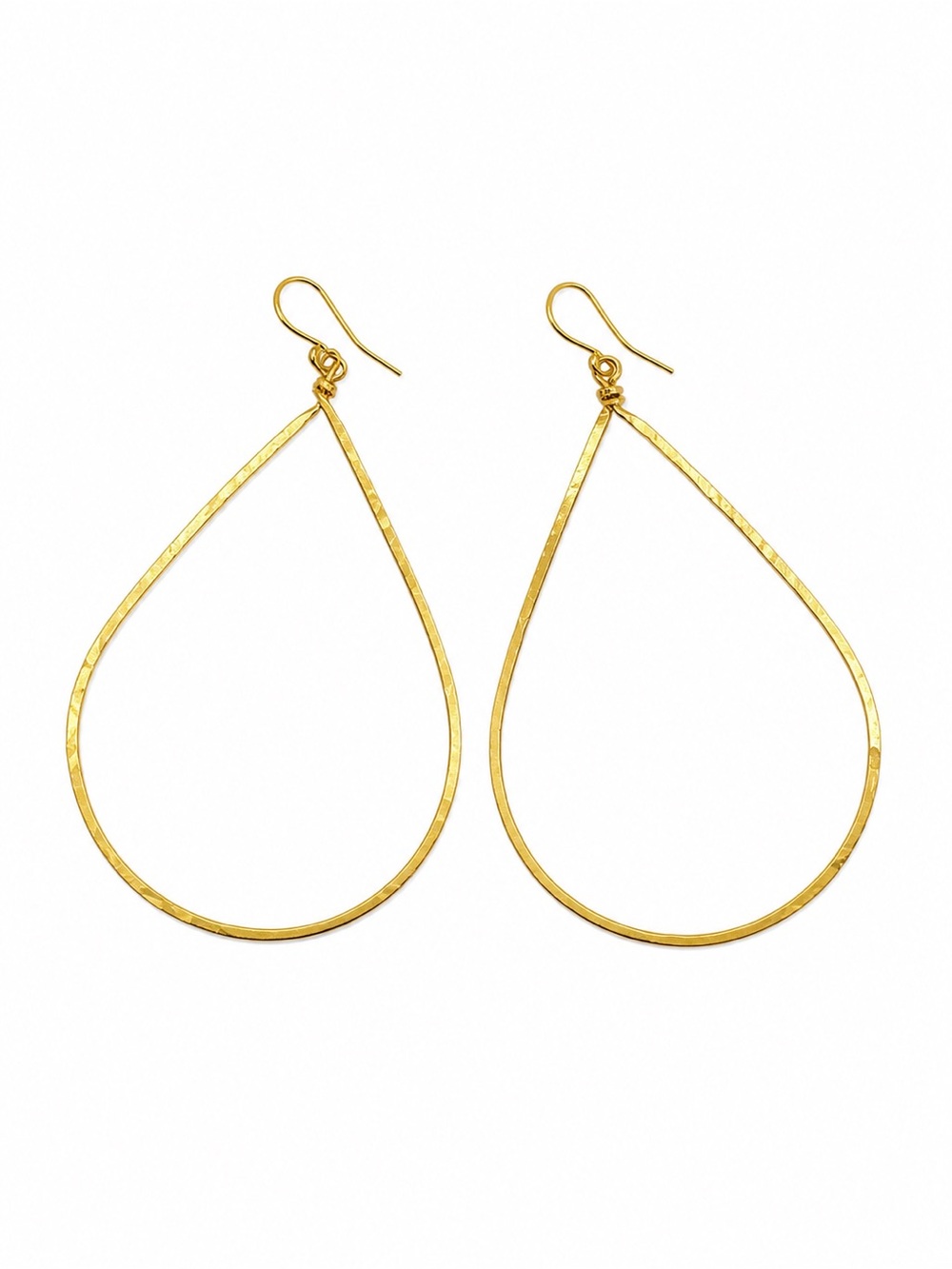 #84 Gold Hammered Teardrop Earring